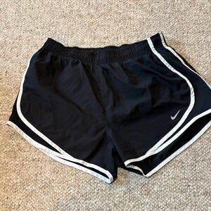 Nike Black Athletic Shorts with White Piping